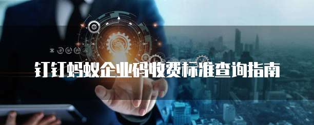 钉钉蚂蚁企业码收费标准查询指南