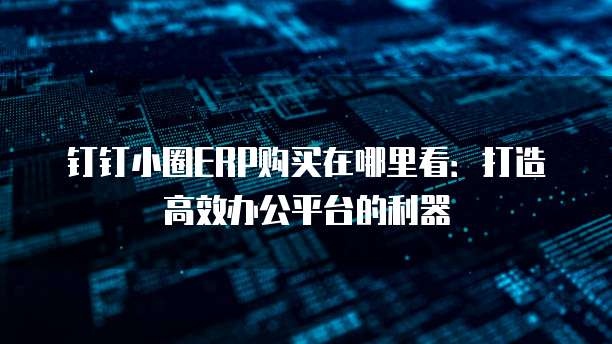 钉钉小圈ERP购买在哪里看:打造高效办公平台的利器