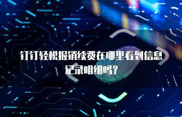钉钉轻松报销续费在哪里看到信息记录明细吗?