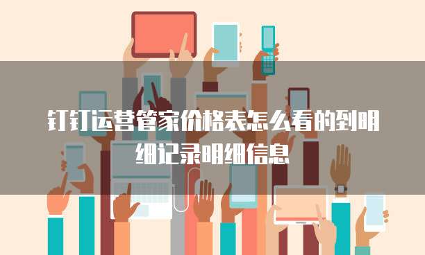 钉钉运营管家价格表怎么看的到明细记录明细信息