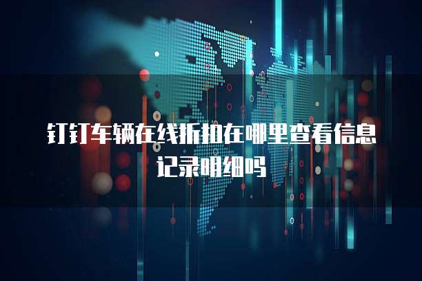 钉钉车辆在线折扣在哪里查看信息记录明细吗