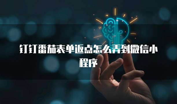 钉钉番茄表单返点怎么弄到微信小程序
