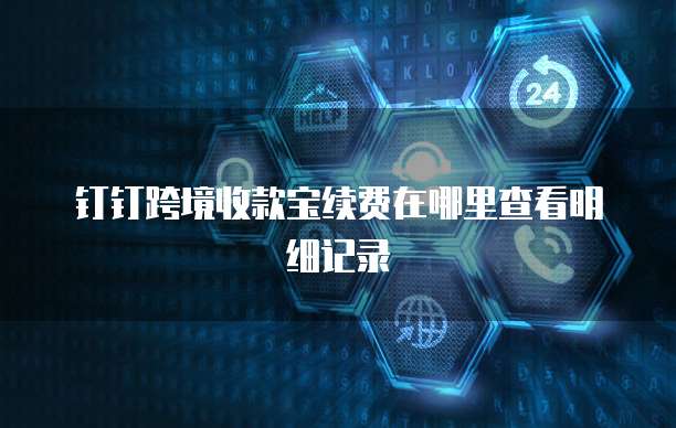 钉钉跨境收款宝续费在哪里查看明细记录