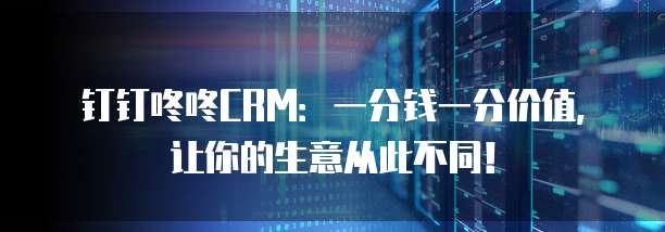 钉钉咚咚CRM:一分钱一分价值,让你的生意从此不同!