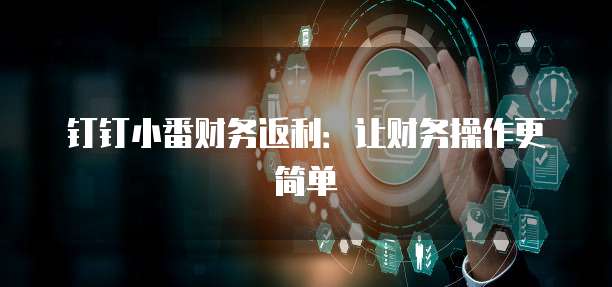 钉钉小番财务返利:让财务操作更简单