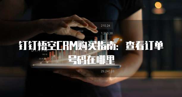 钉钉悟空CRM购买指南:查看订单号码在哪里