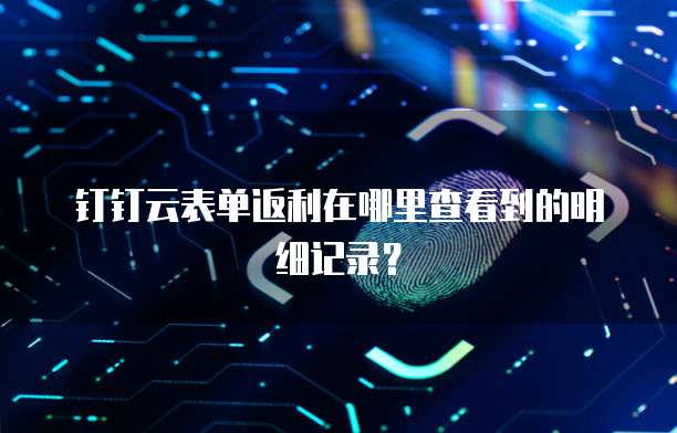 钉钉云表单返利在哪里查看到的明细记录?