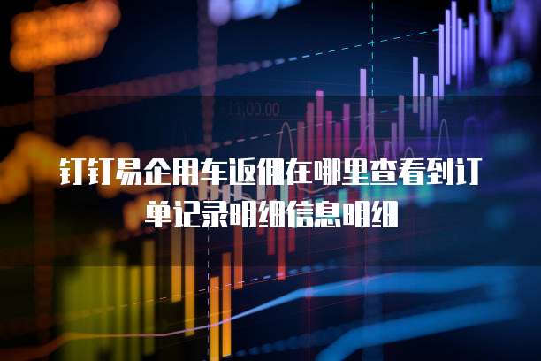 钉钉易企用车返佣在哪里查看到订单记录明细信息明细