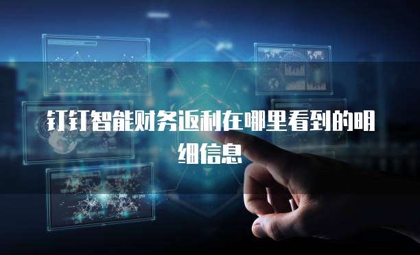 钉钉智能财务返利在哪里看到的明细信息