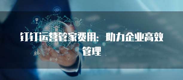 钉钉运营管家费用:助力企业高效管理