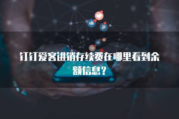 钉钉爱客进销存续费在哪里看到余额信息?