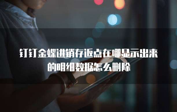 钉钉金蝶进销存返点在哪显示出来的明细数据怎么删除