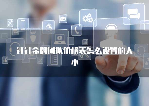 钉钉金牌团队价格表怎么设置的大小