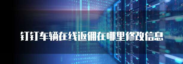 钉钉车辆在线返佣在哪里修改信息