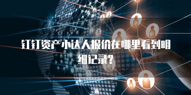 钉钉资产小达人报价在哪里看到明细记录?