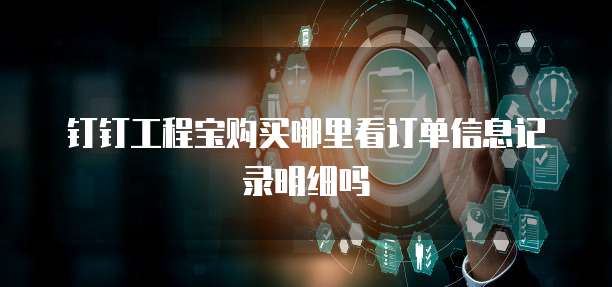 钉钉工程宝购买哪里看订单信息记录明细吗