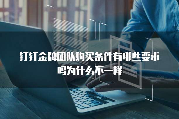 钉钉金牌团队购买条件有哪些要求吗为什么不一样
