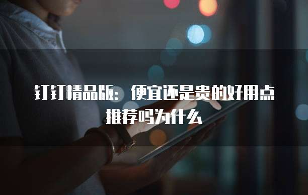 钉钉精品版:便宜还是贵的好用点推荐吗为什么