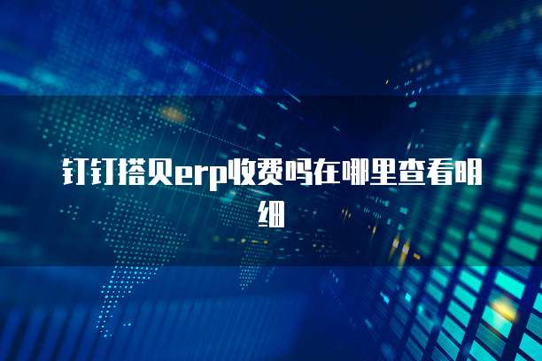 钉钉搭贝erp收费吗在哪里查看明细