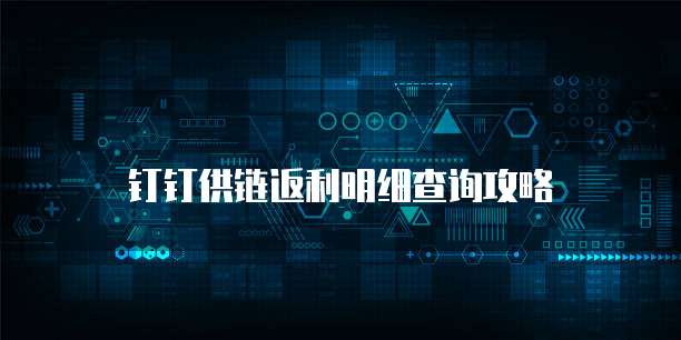钉钉供链返利明细查询攻略