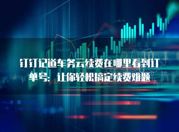 钉钉记道车务云续费在哪里看到订单号:让你轻松搞定续费难题