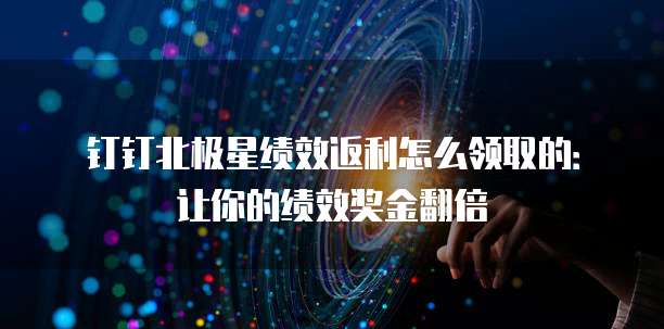 钉钉北极星绩效返利怎么领取的:让你的绩效奖金翻倍