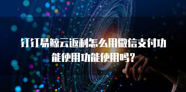 钉钉易鲸云返利怎么用微信支付功能使用功能使用吗？