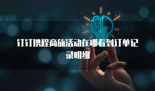 钉钉携程商旅活动在哪看到订单记录明细