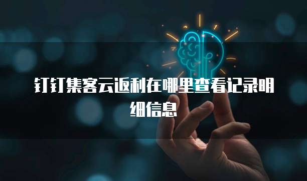 钉钉集客云返利在哪里查看记录明细信息