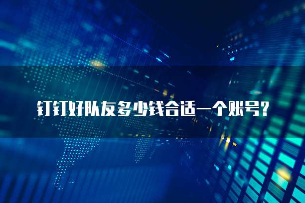 钉钉好队友多少钱合适一个账号?