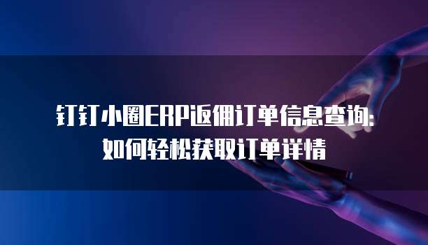 钉钉小圈ERP返佣订单信息查询:如何轻松获取订单详情