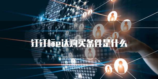 钉钉标e达购买条件是什么