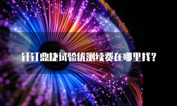 钉钉鼎捷试验优测续费在哪里找？