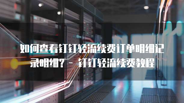 如何查看钉钉轻流续费订单明细记录明细?- 钉钉轻流续费教程