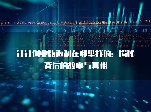 钉钉创业版返利在哪里找的:揭秘背后的故事与真相