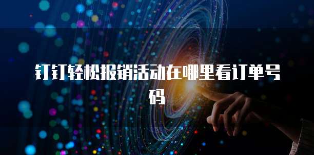 钉钉轻松报销活动在哪里看订单号码