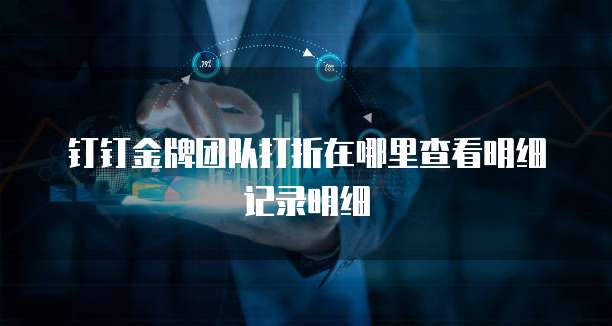 钉钉金牌团队打折在哪里查看明细记录明细