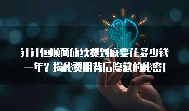 钉钉恒顺商旅续费到底要花多少钱一年?揭秘费用背后隐藏的秘密!
