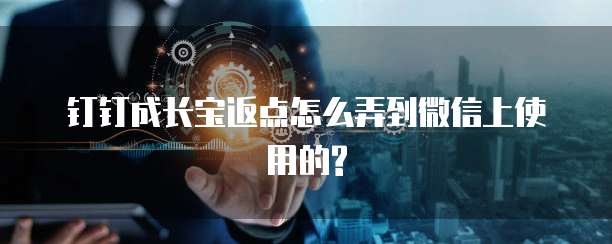 钉钉成长宝返点怎么弄到微信上使用的?