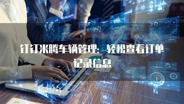 钉钉米腾车辆管理：轻松查看订单记录信息