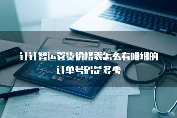 钉钉智运管货价格表怎么看明细的订单号码是多少