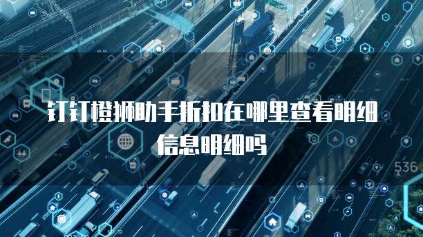 钉钉橙狮助手折扣在哪里查看明细信息明细吗