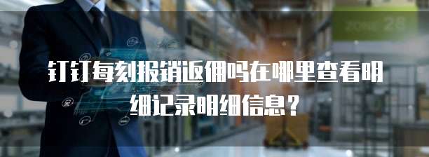 钉钉每刻报销返佣吗在哪里查看明细记录明细信息?