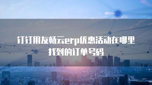 钉钉用友畅云erp优惠活动在哪里找到的订单号码