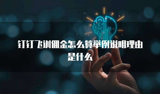 钉钉飞训佣金怎么算举例说明理由是什么