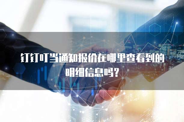 钉钉叮当通知报价在哪里查看到的明细信息吗？