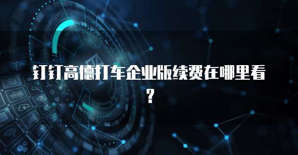钉钉高德打车企业版续费在哪里看?