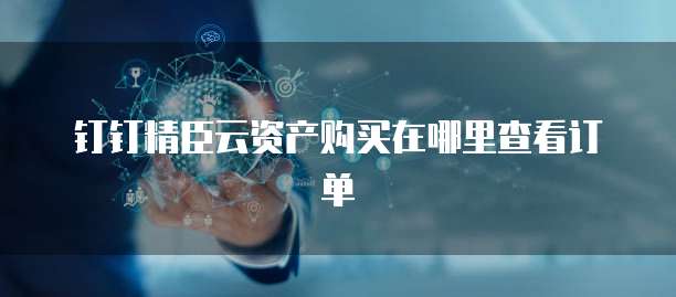 钉钉精臣云资产购买在哪里查看订单