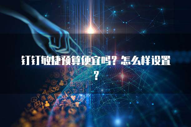 钉钉敏捷预算便宜吗?怎么样设置?