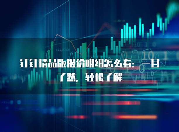 钉钉精品版报价明细怎么看:一目了然,轻松了解